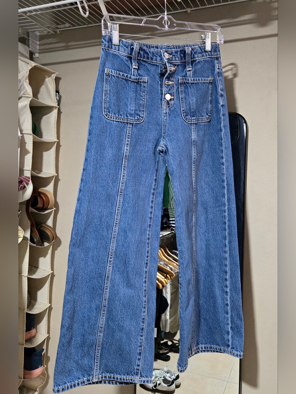 Old Navy Classic Wide-Leg Blue Denim Jeans - Girls